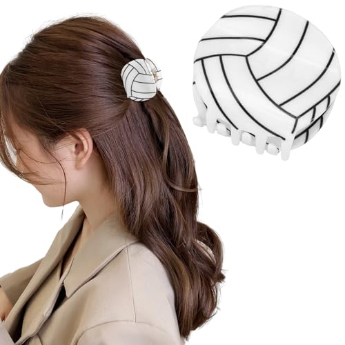 Hapdoo 1pc Acrylic Volleyball Hair Clips, Sport Hair Claw Clips