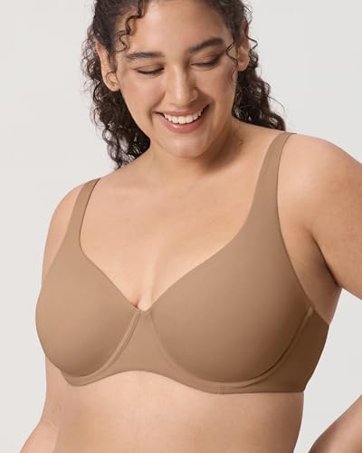 Image of DELIMIRA Women's Confishape Unlined Balconette Bras | Underwire, Supportive, No Padding, Tshirt Bra, Full Coverage, Plus Size