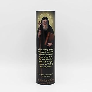 St Benedict, LED Flameless Devotional Prayer Candle