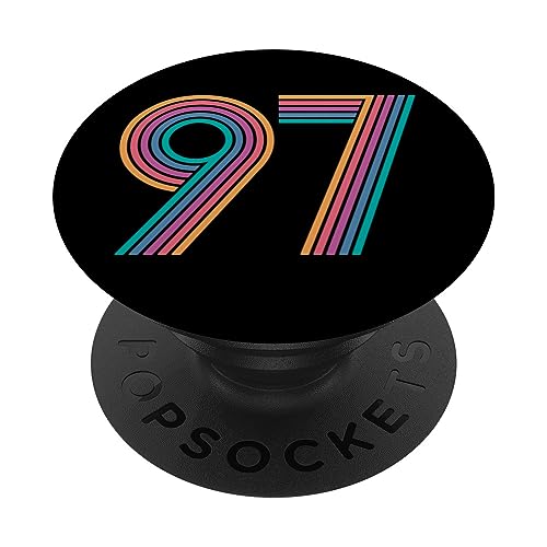 Número 97 Noventa y Siete Aniversario Hombres Mujeres 97 Cumpleaños PopSockets PopGrip Intercambiable