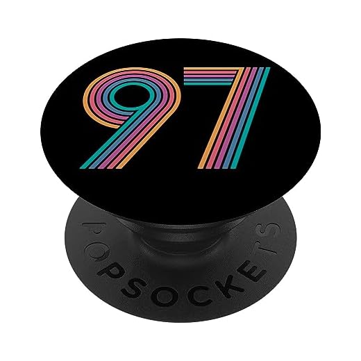 Número 97 Noventa y Siete Aniversario Hombres Mujeres 97 Cumpleaños PopSockets PopGrip Intercambiable