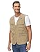 Lentta Men's Fishing Vest Summer Outdoor Work Safari Photo Cargo Vest 14 Pockets(PoplinKhaki-L)