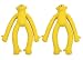 Coastal Pet Rascals Latex Squeaker Long Legged Monkey Dog Toy 11-Inches , Yellow (2-Pack)