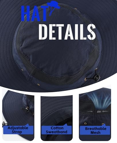 Image of Home Prefer UPF 50+ Men's Sun Hat Wide Brim Bucket Hat UV Protection Hat for Mens Womens Beach Safari Gardening Golf Fishing