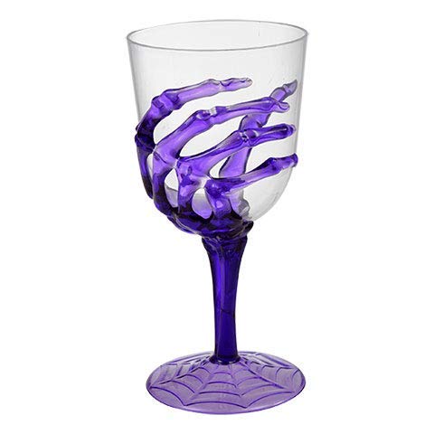 Halloween Skeleton Hand Plastic Goblets - Champagne Flutes - Stemless Cups - Perfect For Creepy Spooky Halloween Decorations And Haunted House - Choose Set Of 3 Each (Goblets - Set Of 3) #TOP3