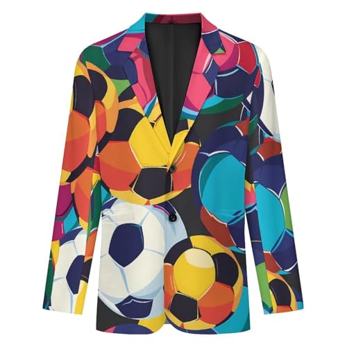 Colorful Soccer Balls Mens Casual Blazer Button Suit Jacket Lightweight Sport Coat for Work Business4