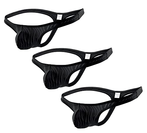 COMLIFE Men's Thong Striped Solid Color U Convex Breathable Plus Size Low Waist Underwear