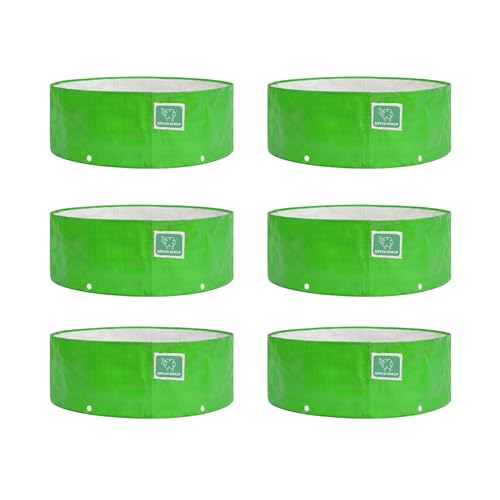 Image of GREENSHEEP HDPE Grow Bag Heavy Duty 260 GSM Round Plants Flower Growing Bags Floor Standing Mount Type for Home Garden Balcony Terrace Kitchen Nursery (Green, 15x9 inch, Pack of 6)