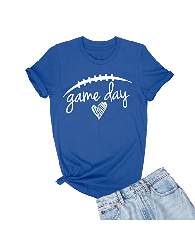 Go All Out Small Royal Blue Adult Game Day Football T-Shirt