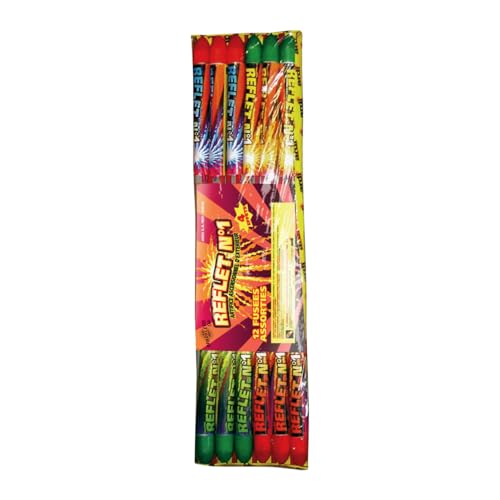 SPARKLERS CLUB Lot de 12 Pétards Fusées REFLET® N°1 ? Micro-Fusées d?Initiation ? 4 Effets Lumineux ? Calibre 16 mm ? Portée 35 m ? Feux d?Artifice Extérieur ? Catégorie F1
