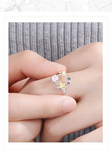 Bague ajustable femme ginkgo ouverte et confortable - 4