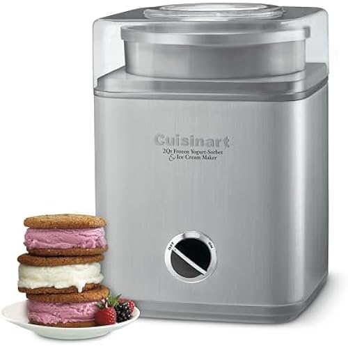 Cuisinart Ice Cream Maker Machine, Fully Automatic, Stainless Steel, 2 qt