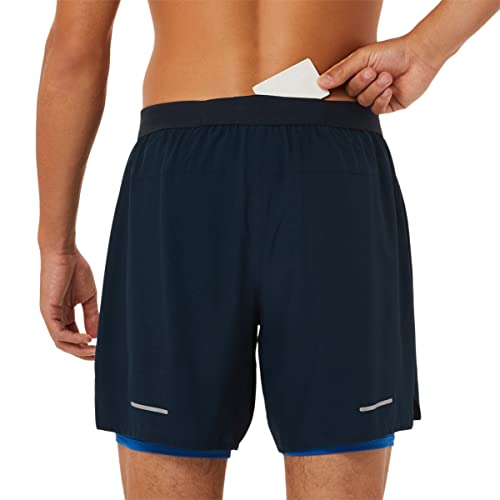 Asics Men's Road 2-N-1 7In Short Running Apparel, L, French Blue/Lake Drive #TOP3