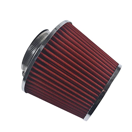 Pinkhatcat Red 3 Inch 76Mm Performance High Flow Cold Air Intake Cone Replacement Dry Air Filter thumb #4