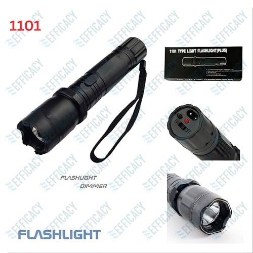 Image of EFFICACY 1101 Type Rechargeable LED Flashlight (Plus) - High Brightness Torch with Carry Case & Wrist Strap