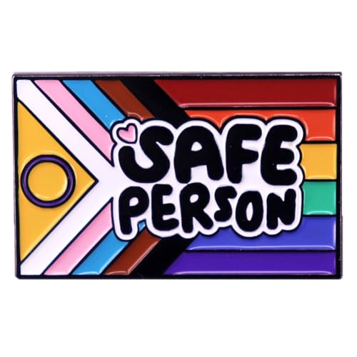 Rainbow Flag Brooch You Are Safe With Me Brooch Safe Person Words Pin Pride Lapel Pins For Backpacks Badges Decor Accessories Jewelry Gift Nurse Doctor Medical Students Rainbow Lapel Pin