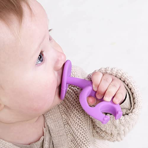 Baby Teething Toys For Babies 3, 6, 12 Months, Mombella Elephant Baby Teether With Clip Never Drop, Silicone Infant Teething Toys, 9 Month Old Baby Chew Toy, Bpa Free Baby Gifts, Purple #TOP1
