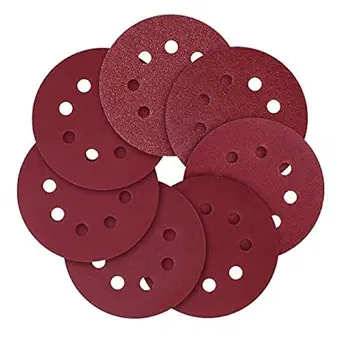 Sarrah and SONS 5 Inch Sanding Discs, 8 Holes - Total (#40, 60, 80, 120, 150, 180, Each Grit 2 - Pcs Total = 12 Nos)