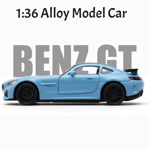 Image of SHAKTISM Die-Cast Metal Car Toy -1:36 Scale, Opening Doors, Pull Back Function, Collectible Toy, Racing Car for Kids Birthday Gift for Boys Girls (Sky Blue Benz GT Diecast)