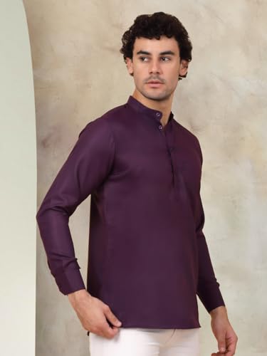 Image of Jompers Men's Cotton Regular Fit Solid Short Kurta