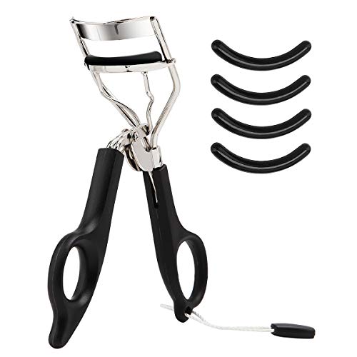 Eyelash Curler with 4pcs Refill Pads Pro Lash Curler with Spring Loaded Fit