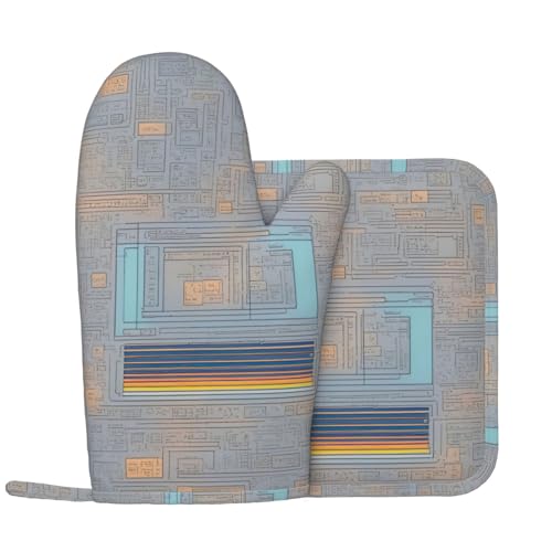 Juego de guantes de silicona para horno, resistentes al calor, con almohadilla antiquemaduras para cocina