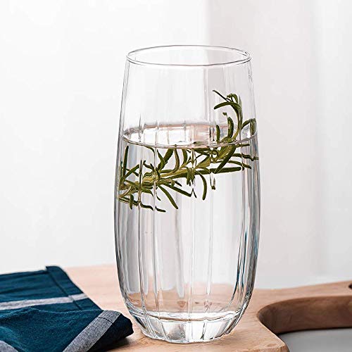 Image of Premium Juice Glasses 450 ML Drinking Glasses, Highball Lead-Free Glasses, Tumblers for Water, Juice, Beer, Cocktail and Mixed Drinks - 2 Pieces, Transparent