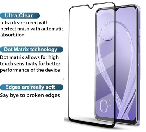 Image of HD Tempered Glass Screen Protector Compatible For Lava O1 With Edge To Edge Coverage And Easy Installation Kit