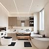 MIFXIN Bathroom Rug Set of 3 Piece Anti-Slip Soft Bath Mats, Rectangular Floor Mat Area Rug + U-Shaped Toilet Mat + Toilet Lid Cover (Black)