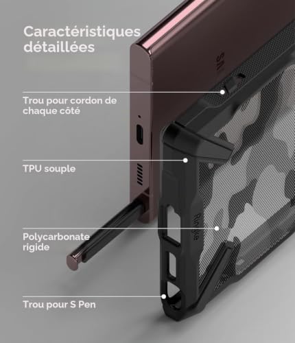 Coque Samsung S22 Ultra rigide PC TPU bumper antichoc Ringke
