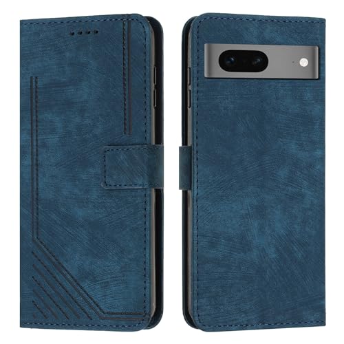 Étui clapet Google Pixel 7 bleu protection intégrale anti-choc et porte-carte