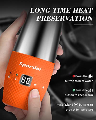 Spardar 12V Car Kettle Boiler Electric Travel Portable Kettle Fast Water Boiler & Heater With Led Indicator Light For Water, Tea, Coffee And Milk #TOP3