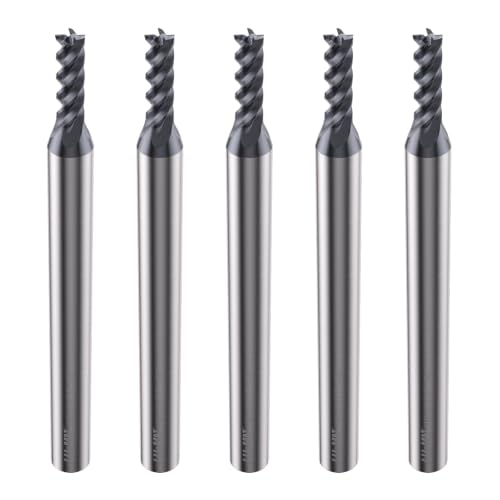 Image of Carbide Square End Mill - 4 Flute - 5 /64 inch-4T (5 Piece, 5 /64 inch) - for Milling Alloy Steels, Hardened Steel, Metal & More - Mill Bits Sets for DIYers & Professionals by LU&MN