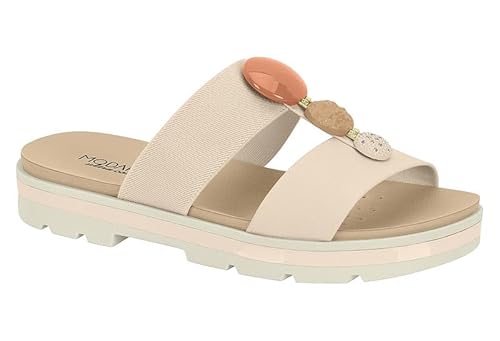Sandália flat tamanco slide feminino modare ultraconforto 7132.138 (Creme, BR, Adulto, Numérico, 37)
