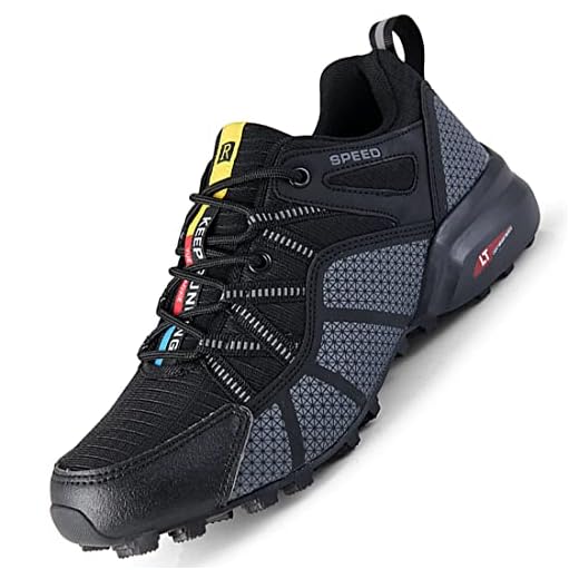Zapatillas Trekking Hombre Impermeables Zapatos de Senderismo Zapatillas Trail Running Antideslizantes Transpirables Deportivas Zapatos para Correr Sneaker 44EU Negro