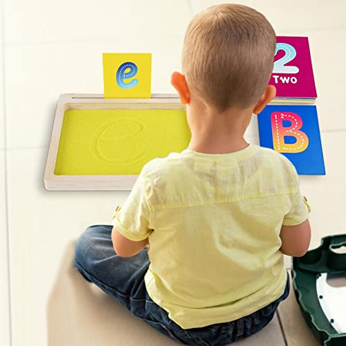 Bandeja de rastreamento de areia,Bandeja de areia de formação de letras com suporte de Flashcard e F