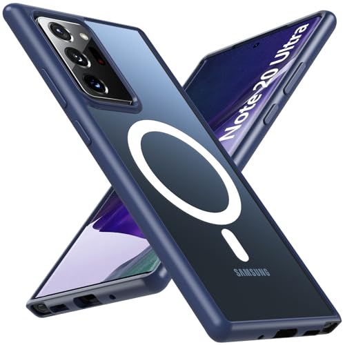 OWKEY for Samsung Galaxy Note 20 Ultra Case, Compatible with MagSafe, Magnetic Phone Case Military Shockproof Translucent Back Protective Cover for Galaxy Note 20 Ultra Case (Blue)