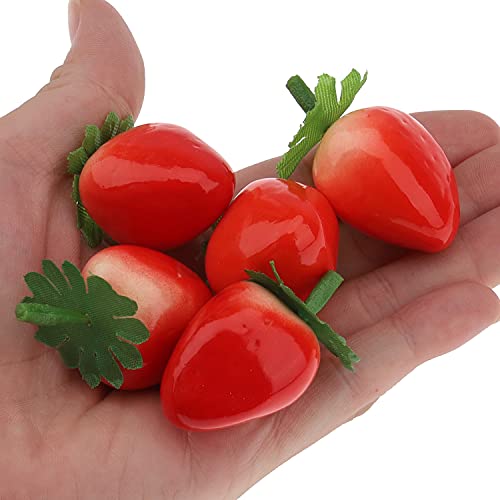 Meiwlong 27 Pcs Fake Realistic Strawberries Artificial Mini Photography Props Faux Plastic Lifelike Fruits Decoration Home Party Christmas Thanksgiving #TOP3