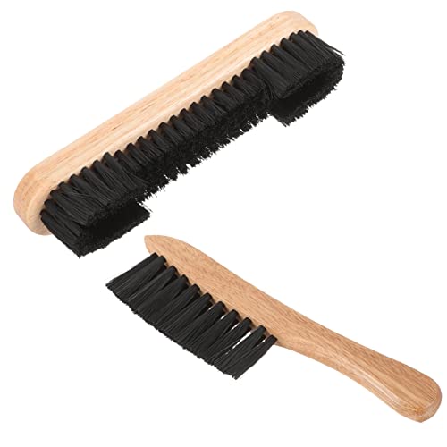 GOOHOCHY 2pcs Billiards Pool Table Brush Set Billiard Cloth Rail Brush Pool Table Accessories Wood Pool Table Multi-use