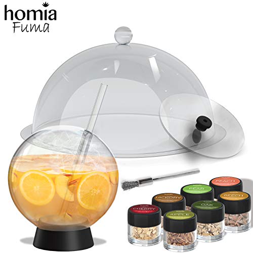 homia Smoking Gun Wood Smoke Infuser - Starter Kit, 12 PCS, Portable Electric Smoker Machine with Accessories and Wood Chips - Cold Smoke for Food and Drinks