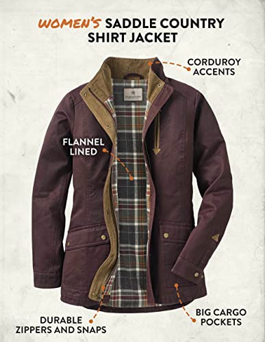 Legendary Whitetails Women's Standard Saddle Country Shirt Jacket, Rusty Maroon, Medium #TOP4