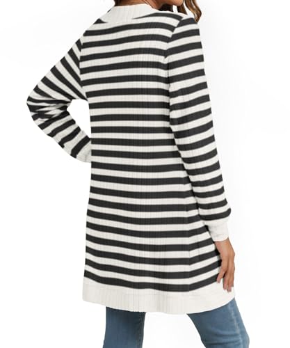 Image of YSYOKOW Cardigan Sweaters for Women Long Sleeve Open Front with Pockets | Long Cardigans for Women Lightweight Soft Casual Dressy Loose Fit Cardigan Sweater with Pockets for Work and Office