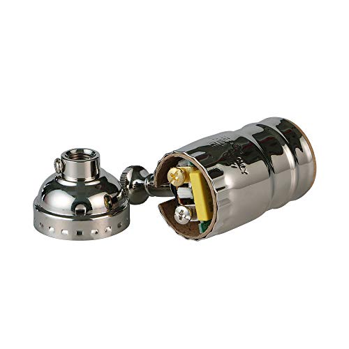 Antique Full Range Dimmer Socket Incandescent Lamp Holder Vintage Edison Pendant Light Socket E26 150 Watt 120 Volt (Silver-1Pack) #TOP3