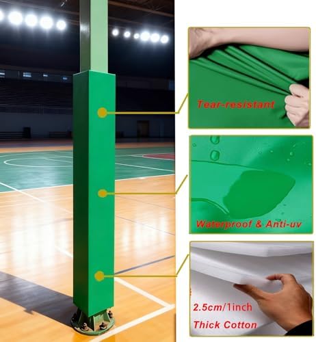 Outdoor Basketball Pole Padding - Waterproof Square Protective Pads for Player Safety, Durable Impact Resistance for Playground Use, Essential Basketball Equipment