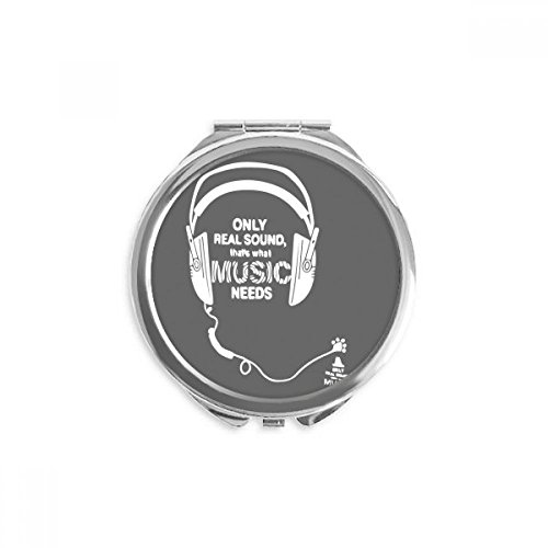 Espejo de mano musical con ilustración de auriculares para regalar a melómanas