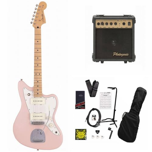 フェンダー/Made in Japan Junior Collection Jazzmaster Maple Fingerboard Satin Shell Pink PG-10アンプ付属エレキギター初心者12点セット