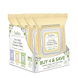 Babo Botanicals Moisturizing 3-in-1 Face, Hand & Body Cleansing Wipes - with Organic Calendula & Natural Oat - For Babies, Kids & Adults with Sensitive or Dry Skin - 30 Count (Pack of 4)
