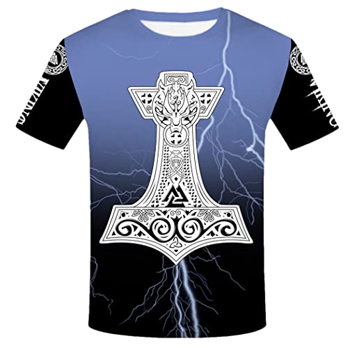T-shirt viking homme 3D confortable style Harajuku décontracté