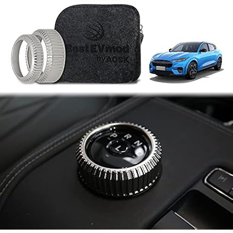 AOSKonology Volume Control Knob MetalCover Compatible with Mach E Mach-E 2021 2022 2023 Accessories Volume/Gear Shift Switch Knob Metal Cover Zinc Alloy SNAP in Design (Volume+Gear, Silver) Cover