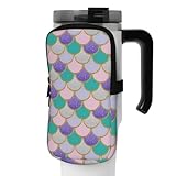 OUSIKA Bolsa de mano para botella de agua con estampado de escamas de sirena, bolsa de mano, bolsa de accesorios para bebidas, bolsa con cremallera, bolsa para cinturón para hombres y mujeres, Black,